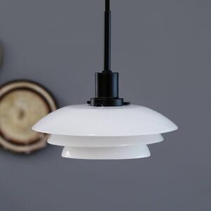 Dyberg Larsen Lampa wisząca szklana DL20, możliwość ściemniania, biały / opal, salon / jadalnia, szkło, skandynawski