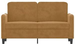 Sofa 2-osobowa, brÄ zowy, 120 cm, tapicerowana aksamitem