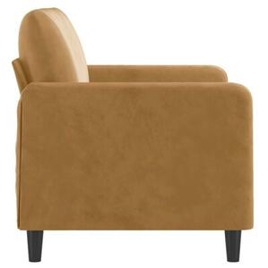 Sofa 2-osobowa, brÄ zowy, 120 cm, tapicerowana aksamitem