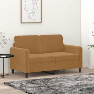 Sofa 2-osobowa, brÄ zowy, 120 cm, tapicerowana aksamitem
