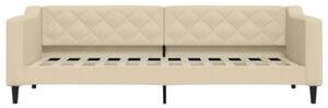 Sofa z materacem do spania, kremowa, 80x200 cm, tkanina