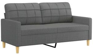 Sofa 2-osobowa, ciemnoszara, 140 cm, tapicerowana tkaninÄ