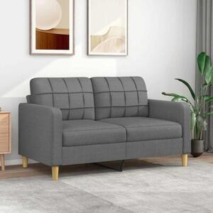 Sofa 2-osobowa, ciemnoszara, 140 cm, tapicerowana tkaninÄ