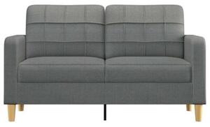 Sofa 2-osobowa, ciemnoszara, 140 cm, tapicerowana tkaninÄ