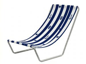 Składane leżak plażowy SAND MARINE, biało-niebieski