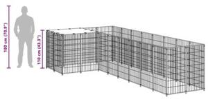 Kojec dla psa, czarny, 6,05 m², stalowy