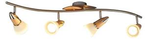 Lindby - Marena 4 Lampa Sufitowa White/Nickel/Wood