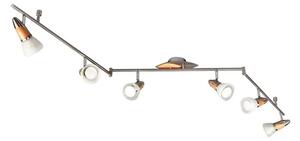 Lindby - Marena 6 Lampa Sufitowa White/Nickel/Wood