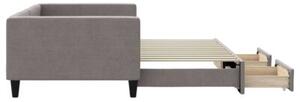 Sofa rozsuwana z szufladami, taupe, 100x200 cm, tkanina