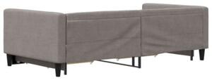 Sofa rozsuwana z szufladami, taupe, 100x200 cm, tkanina