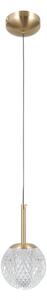 PADRI złota lampa wisząca klosz akrylowa kula ze szlifem 1xG9 PND-40827-1-HBR-CL