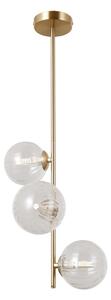 TOLEDO lampa wisząca złota prosta klosze przeźroczyste 3xG9 PND-40717-3-HBR