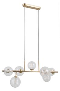 TOLEDO lampa wisząca złota belka klosze przeźroczyste 7xG9 PND-40717-7-HBR