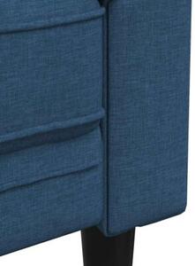 Sofa chesterfield, dwuosobowa, niebieska, obita tkaninÄ