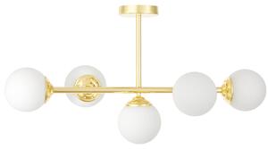 LAMPA WISZĄCA SUFITOWA PLAFON NOWOCZESNA ZŁOTO KLASYCZNE BIAŁE KULE FINO 5 LED