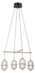 ALANI czarno-złota lampa wisząca klosze szkło siatkowane LED 4x6W 3000K PND-34375-4-BK
