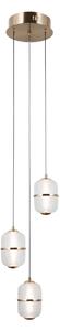 ALANI złota lampa wisząca klosze szkło siatkowane LED 3x5W 3000K PND-34375-3-HBR