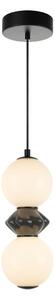 BALOS lampa wisząca białe okrągłe klosze ceramika ciemnoszara LED 10W 3000K wykończenie czarne PND-94921-2A-BK