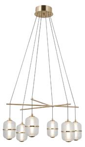 ALANI złota lampa wisząca klosze szkło siatkowane LED 6x6W 3000K PND-34375-6-HBR