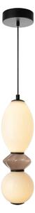 BALOS lampa wisząca biały okrągły i owalny klosz ceramika jasnoszara LED 12W 3000K wykończenie czarne PND-94921-2B-BK
