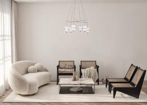 ALANI czarno-złota lampa wisząca klosze szkło siatkowane LED 6x6W 3000K PND-34375-6-BK