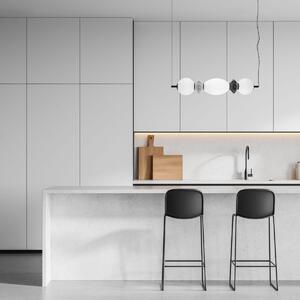 BALOS lampa wisząca białe klosze ceramika jasny i ciemny szary LED 14W 3000K wykończenie czarne PND-94921-3A-BK