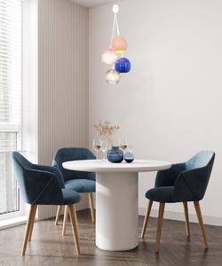 CASES lampa wisząca kolorowe klosze szklane i ceramiczne w kiści 4xE14 wykończenie białe PND-94794-4A-MLTI
