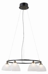 MONTIELA lampa wisząca czarno-złota klosze białe na kole LED 6x5W 3000K PND-34374-6-BK