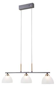 MONTIELA lampa wisząca czarno-złota klosz biały LED 3x5W 3000K PND-34374-3-BK