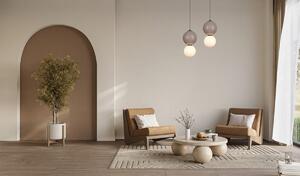 PIEVE lampa wisząca ceramiczna kula beżowa 18cm LED 6W 3000K klosz biały PND-95221-1M-BR