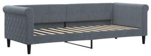 Sofa rozsuwana z materacami, ciemnoszara, 80x200 cm, aksamit