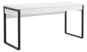 Biurko w industrialnym stylu 160cm, białe z czarnymi nogami