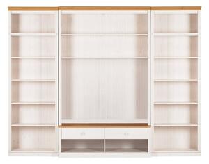 Biały zestaw pod TV z litego drewna sosnowego 288x223 cm Anita – Støraa