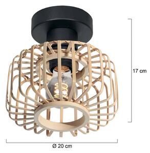Steinhauer Lampa sufitowa Bloeba, możliwość ściemniania, jasne drewno, salon / jadalnia, drewno, skandynawski