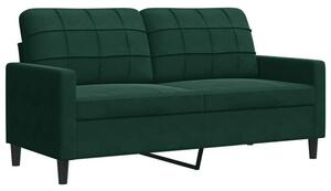 Sofa 2-osobowa, ciemnozielona, 140 cm, tapicerowana aksamitem