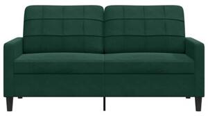 Sofa 2-osobowa, ciemnozielona, 140 cm, tapicerowana aksamitem