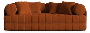 Aksamitna rozkładana sofa w kolorze terakoty 206 cm Kemi – Cosmopolitan Design
