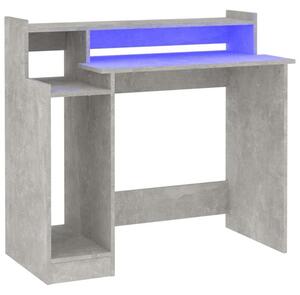 Biurko z podÅwietleniem LED, betonowa szaroÅÄ, 97x45x90 cm