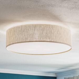 Eko-Light Lampa sufitowa Leano szara okrągła z lnu