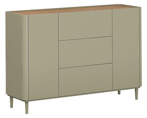 Komoda Elivo 150 cm z szufladami na nóżkach - eukaliptus / dąb baltic dune