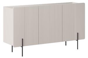 Komoda Malmi 150 cm trzydrzwiowa - kaszmir / crema bianca / czarne nóżki