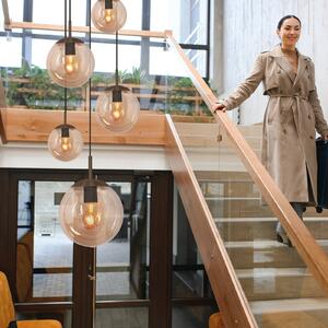 Steinhauer Lampa wisząca, możliwość ściemniania, brązowy / rdzawy, salon / jadalnia, szkło