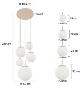 Steinhauer Lampa wisząca, możliwość ściemniania, kremowy / amber, salon / jadalnia, szkło