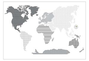 Naklejka World Map Black