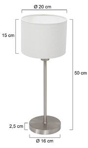 Mexlite Lampa stołowa Noor, aluminiowy / szary / cynkowy, salon / jadalnia, metal