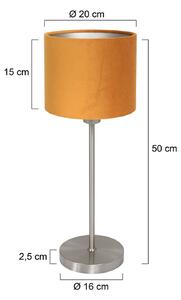 Mexlite Lampa stołowa Noor, aluminiowy / szary / cynkowy, salon / jadalnia, metal