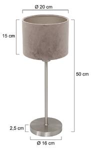 Mexlite Lampa stołowa Noor, aluminiowy / szary / cynkowy, salon / jadalnia, metal