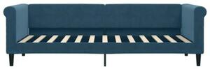 Sofa z materacem do spania, niebieska, 80x200 cm, aksamit