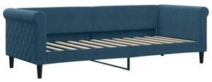 Sofa z materacem do spania, niebieska, 80x200 cm, aksamit