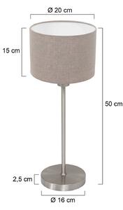 Mexlite Lampa stołowa Noor, aluminiowy / szary / cynkowy, salon / jadalnia, metal